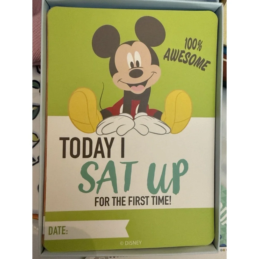 Disney Mickey Mouse First Year Baby Boy Milestone Cards New - Open Box -cute!